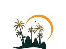 Palm logo icon template and symbol vector tree design