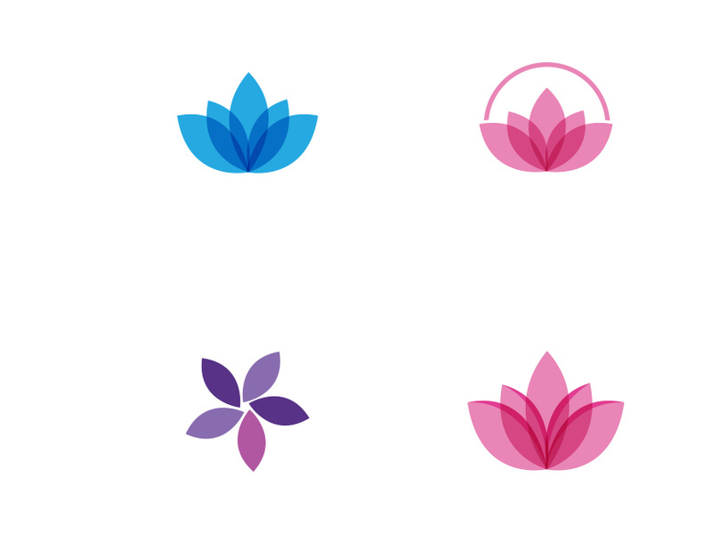 Modern colorful natural lotus flower logo design.