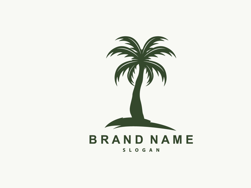 Palm Tree Logo, Beach Vector, Summer Design