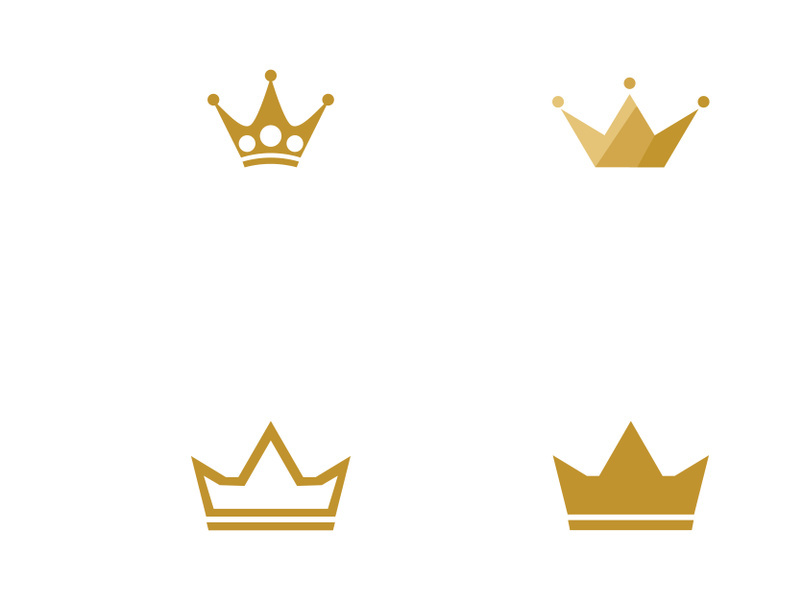 Gold luxury crown logo creative design.