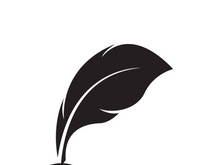 Feather quill design icon and logo illustration classic stationery