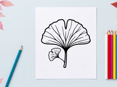 Ilustração elegante de folha de ginkgo para design botânico. Desenho botânico artístico para projetos temáticos de natureza.