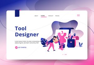 Landing Page Creative Process sets Illustration