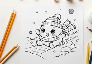 Cute snowman melting winter vector illustration flat design