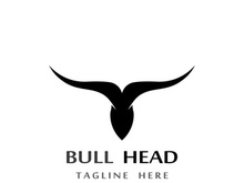 Bull head horns logo design.