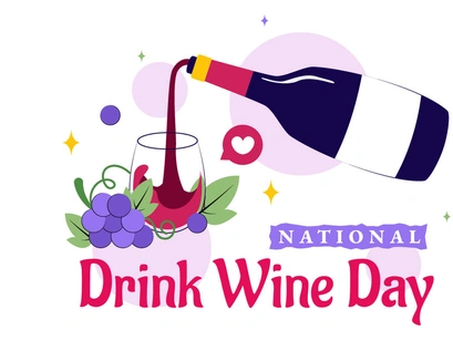 11 National Drink Wine Day Illustration
