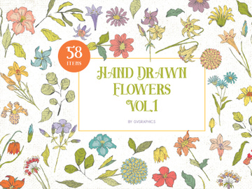 Hand Drawn Flowers Vector Illustrations Vol. 1 preview picture