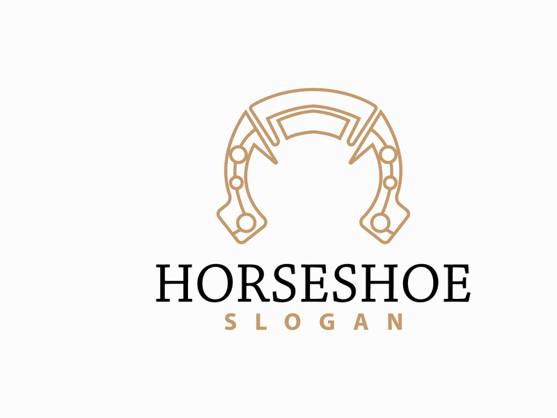 Horseshoe Logo, Horse Vector Vintage Elegant Old Retro Texsas Design