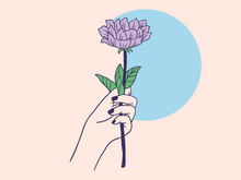Women Hand Flower, Vector Illustration