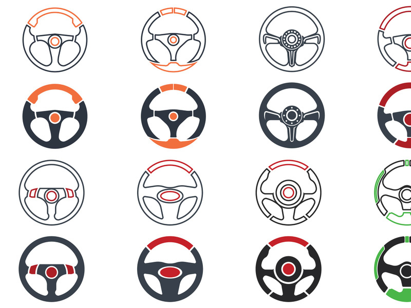 Steering wheel vector element logo design