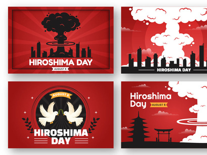 12 Hiroshima Day Vector Illustration