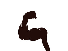 Arm muscle silhouette logo biceps icon vector illustration