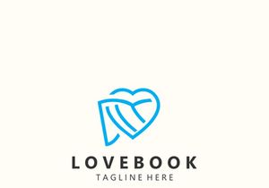 Love combines Book logo shape Symbol Design Template Style illustration