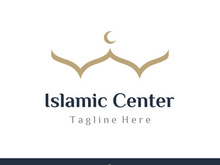 Unique,modern and creative luxury mosque logo with monogram.Logo for islamic,ramadan,company.