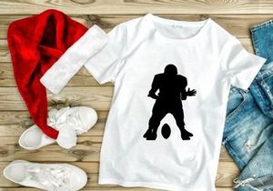 American football player in action silhouette