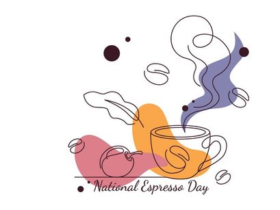 6 National Espresso Day Illustration
