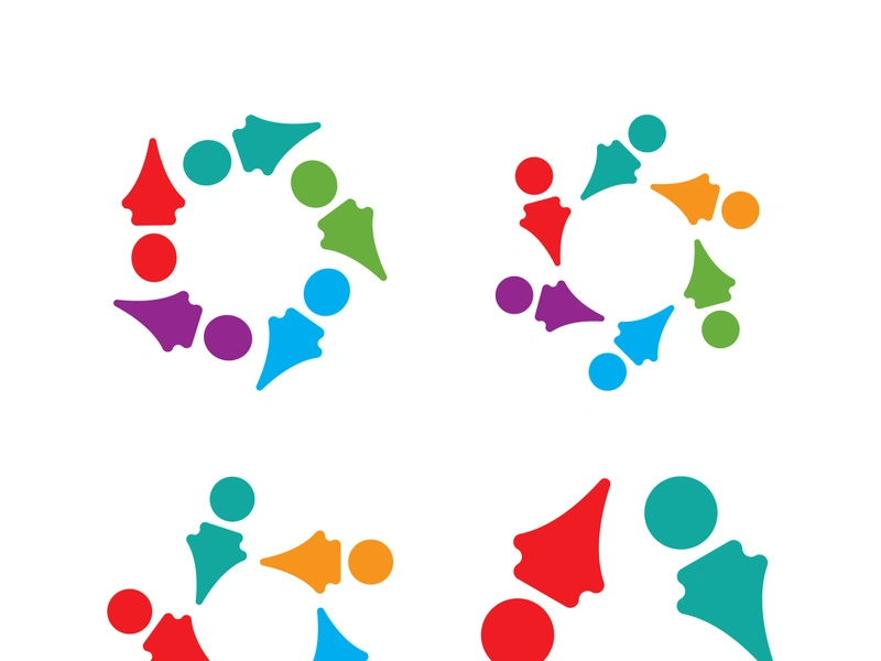 Community, network and social icon design template