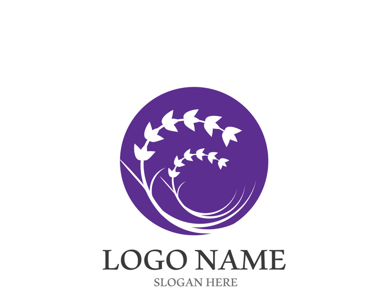 Fresh lavender flower logo vector flat design