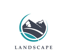 Mountain Nature Landscape Logo design Template Illustration