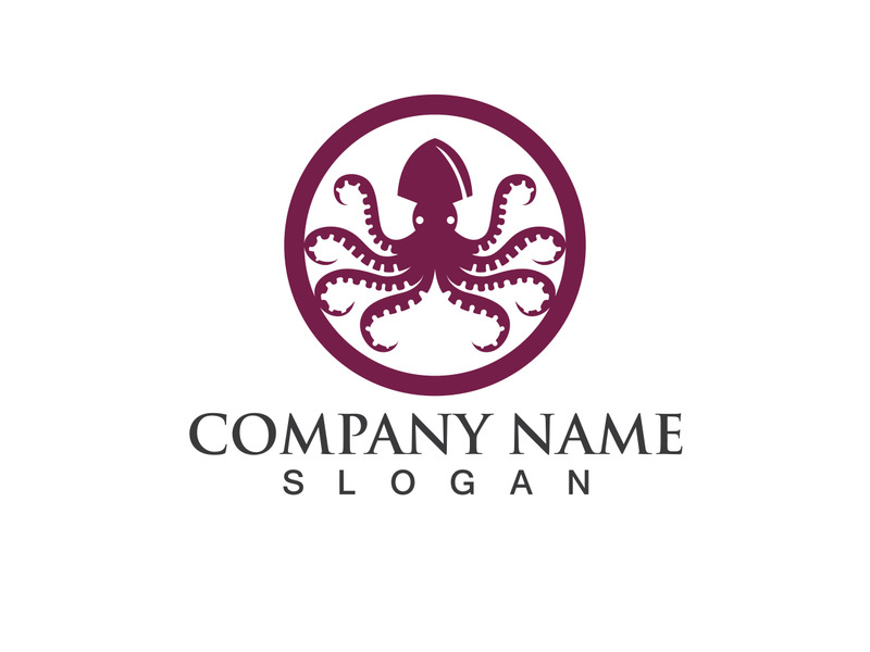 Octopus logo vector design symbol