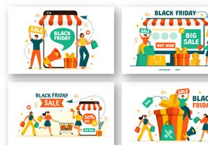 12 Black Friday Sale Event Illustration