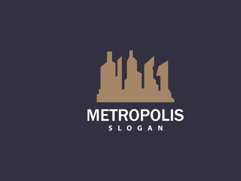 Cityscape Logo, Metropolis Skyline Design, City Building Vector, Icon Symbol Illustration