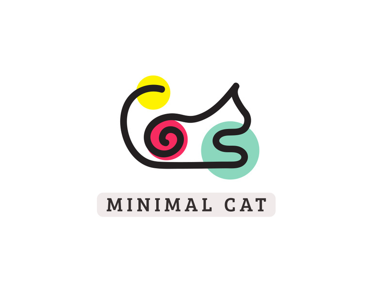 Cat Logo Creative Minimal Vector Design Template
