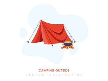 Camping Outside vector illustration preview picture