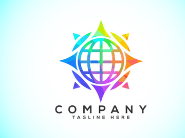 Polygonal Compass Concept Logo Design. Compass Low Poly Logo sign and symbol. Coastal icon preview picture