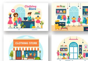 12 Clothing Store Illustration