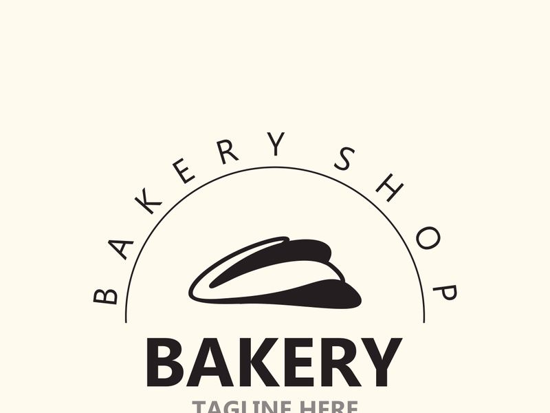 Bread Vintage style Logo Design Vector, label product Bake shop Homemade template