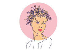 Line Art Flower Drawing Women