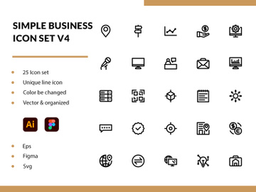 Simple Business Icon Set V4 preview picture