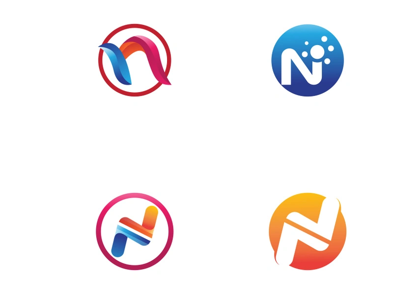 Abstract logo initial letter N geometric elements. Elegant, minimalist, creative and modern logo template. Identity sign, brand and business card.