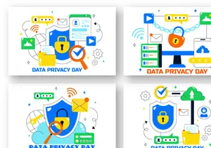 10 Data Privacy Vector Illustration