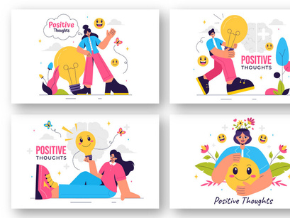 9 Positive Thoughts Illustration