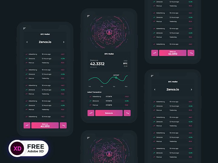 Bitcoin App Ui Freebie
