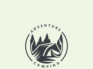 Camping and outdoor adventure logo for the Hiking. emblem illustration preview picture