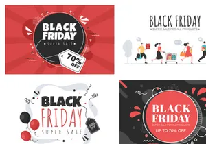 20 Black Friday Give Big Discount Sale Vector