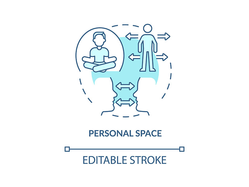 Personal space turquoise concept icon