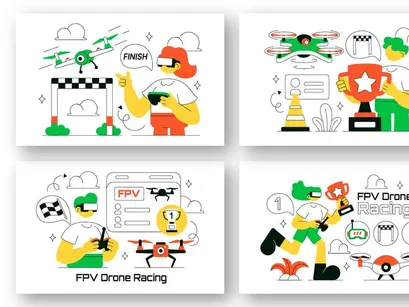 10 FPV Drone Racing Illustration