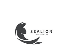Sea lion mammal logo design animal sea illustration template