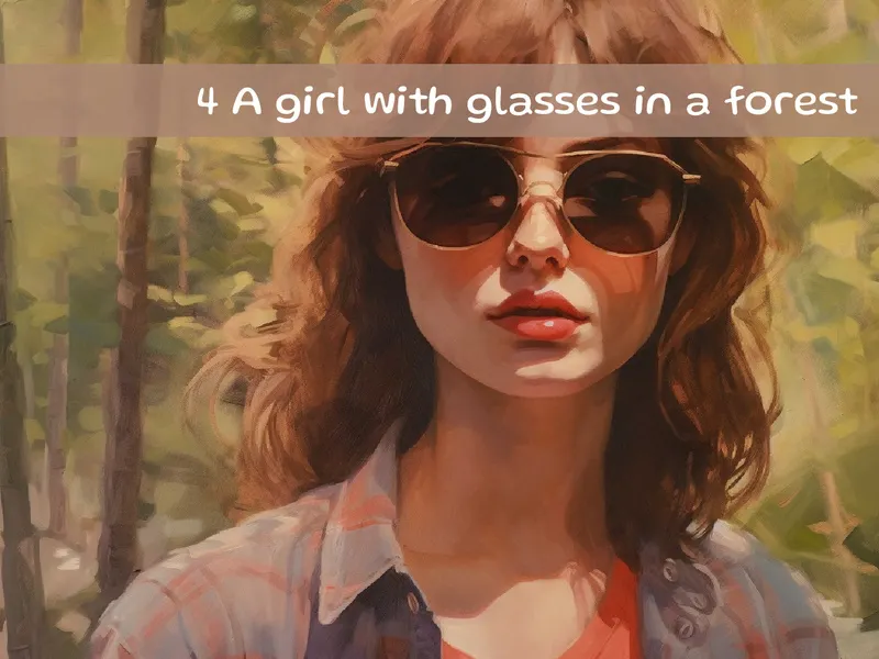 A girl with glasses in a forest
