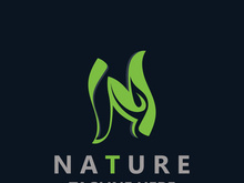 Letter N nature ecology logo with leaves suitable for business garden template vector