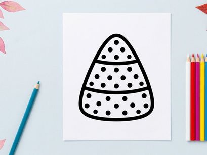 Ilustración de cono de helado de lunares para Halloween. Gráfico de postre caprichoso con patrón de puntos juguetón y diseño festivo.