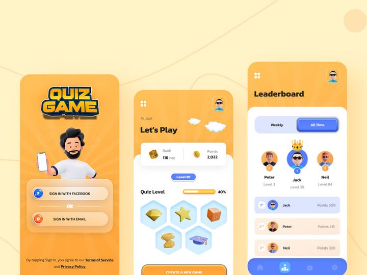 Vocabulary Based Game App UI