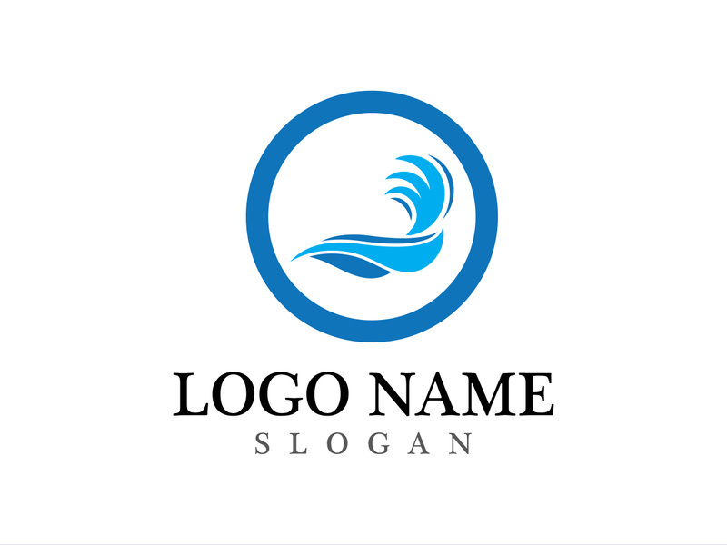 Wave beach vector illustration design logo