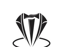 Classic tie icon and suit fashion man logo design