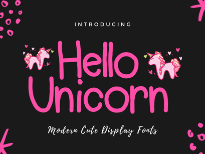 Hello Unicorn - Cute Monoline Display