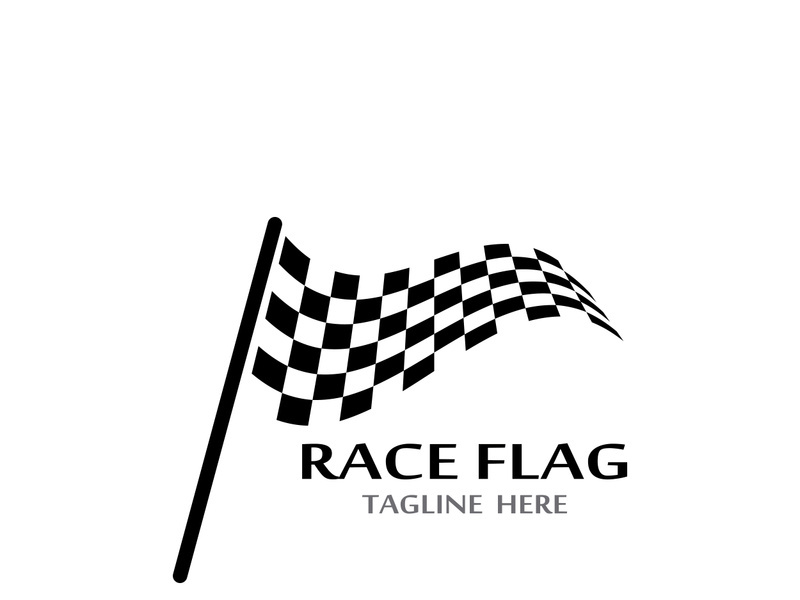 Creative and modern racing flag logo design.